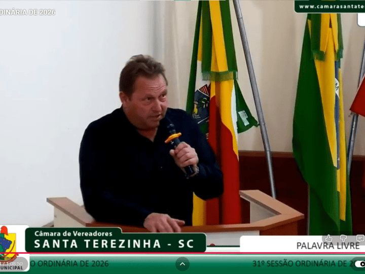 Vereador Evaldo Bauer cobra melhorias em estradas do interior e repercute resultado das eleições na tribuna da Câmara de Santa Terezinha
