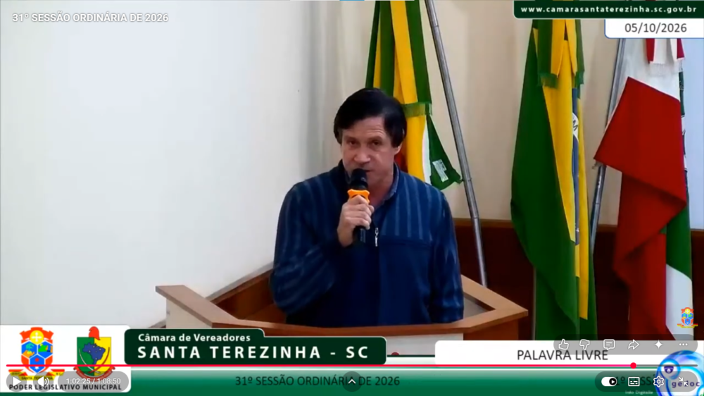 Na Câmara de Santa Terezinha, vereador Pascoal Schultz cobra saúde no Colorado, melhorias em estradas e avalia resultado das eleições