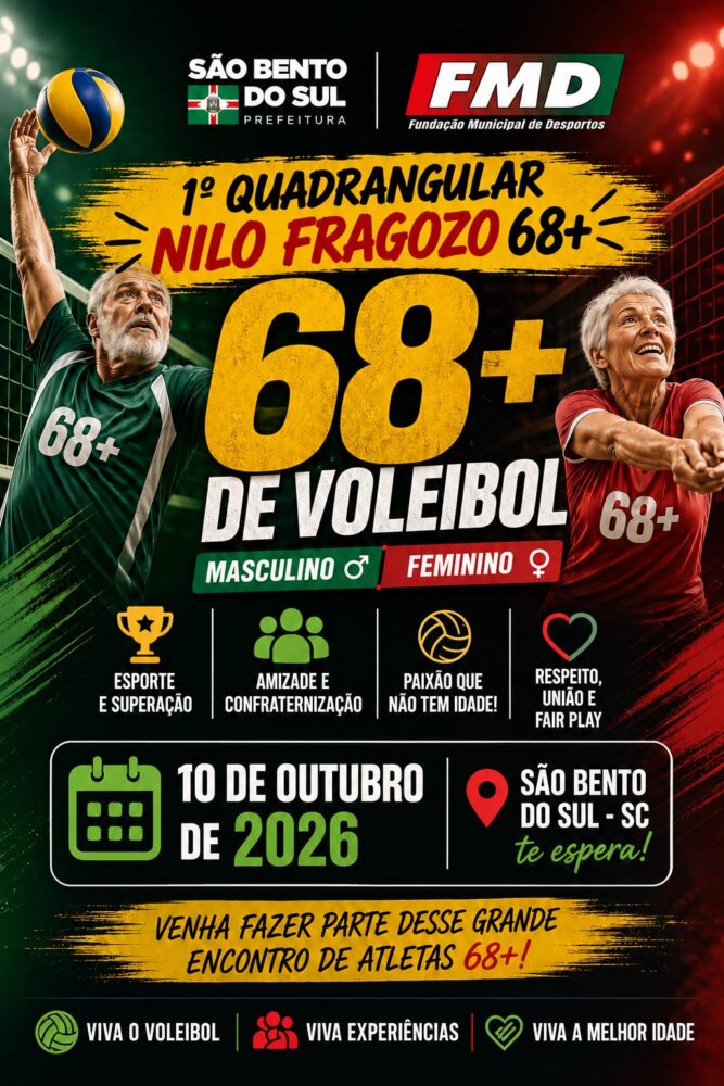Voleibol 68+ reúne equipes em São Bento do Sul em homenagem a Nilo Fragozo