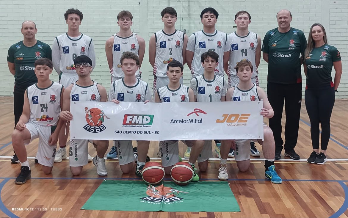 Basquete Sub 15 de São Bento do Sul encerra Estadual entre as oito melhores equipes de Santa Catarina