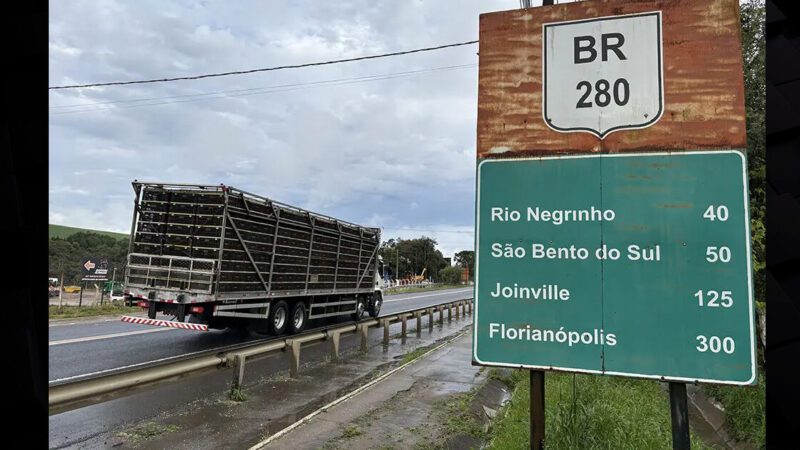 Leilão da BR-280 prevê R$ 3,2 bilhões e pedágio free flow em SC