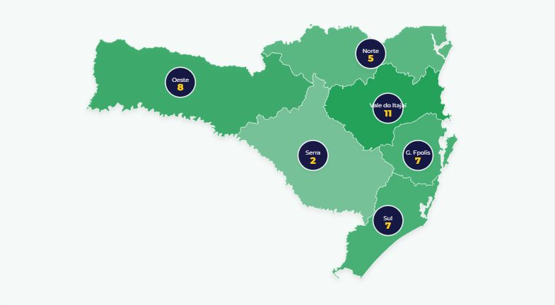 Radiografia da Alesc: saiba como ficou a distribuição de deputados por região em Santa Catarina