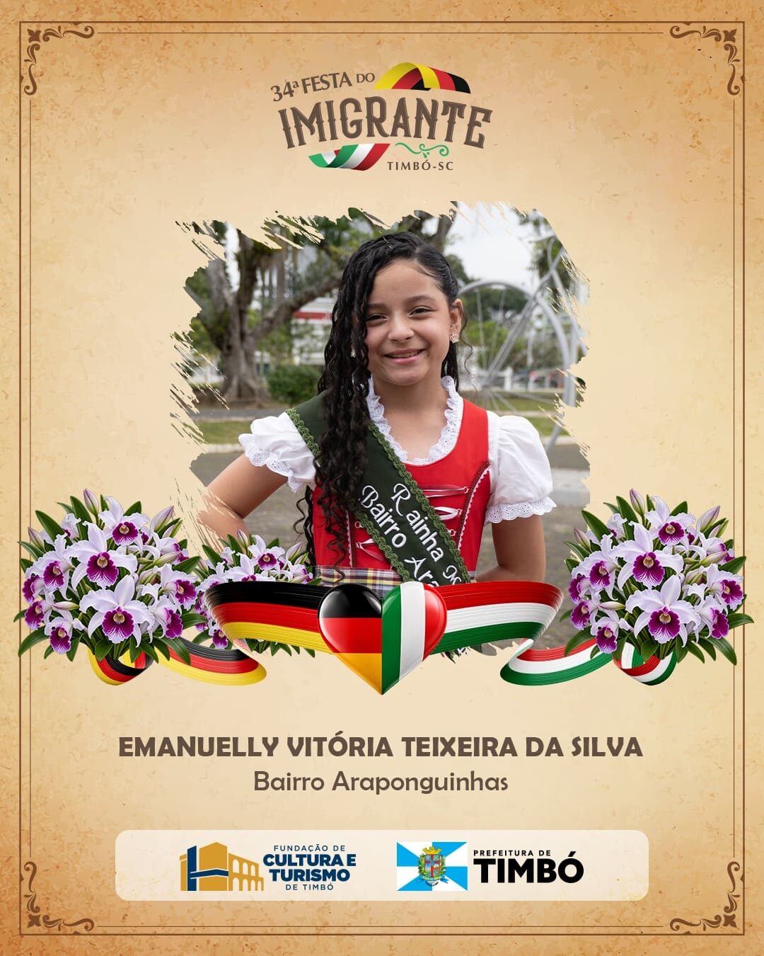 Conheça as 10 candidatas à Realeza Mirim da 35ª Festa do Imigrante de Timbó