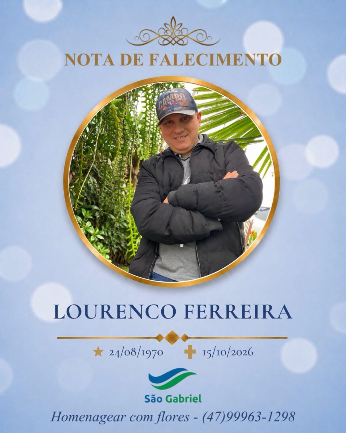 Nota de falecimento: Lourenco Ferreira morre aos 56 anos
