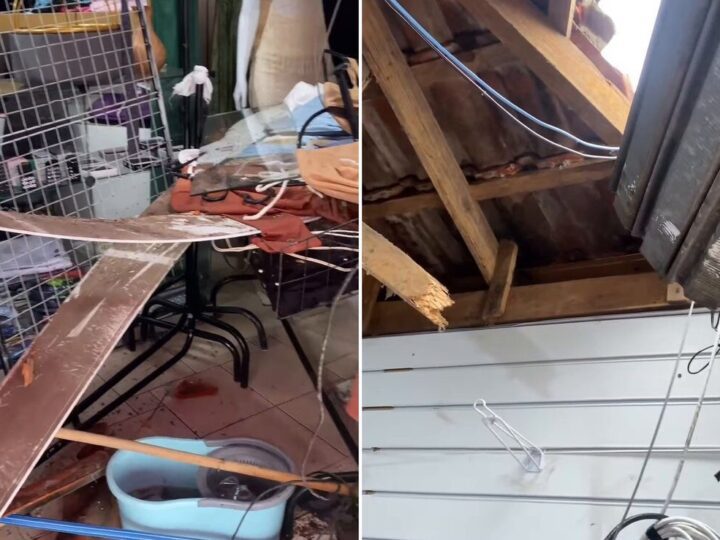 Comerciante tem loja invadida pelo telhado e desabafa sobre insegurança em Palhoça