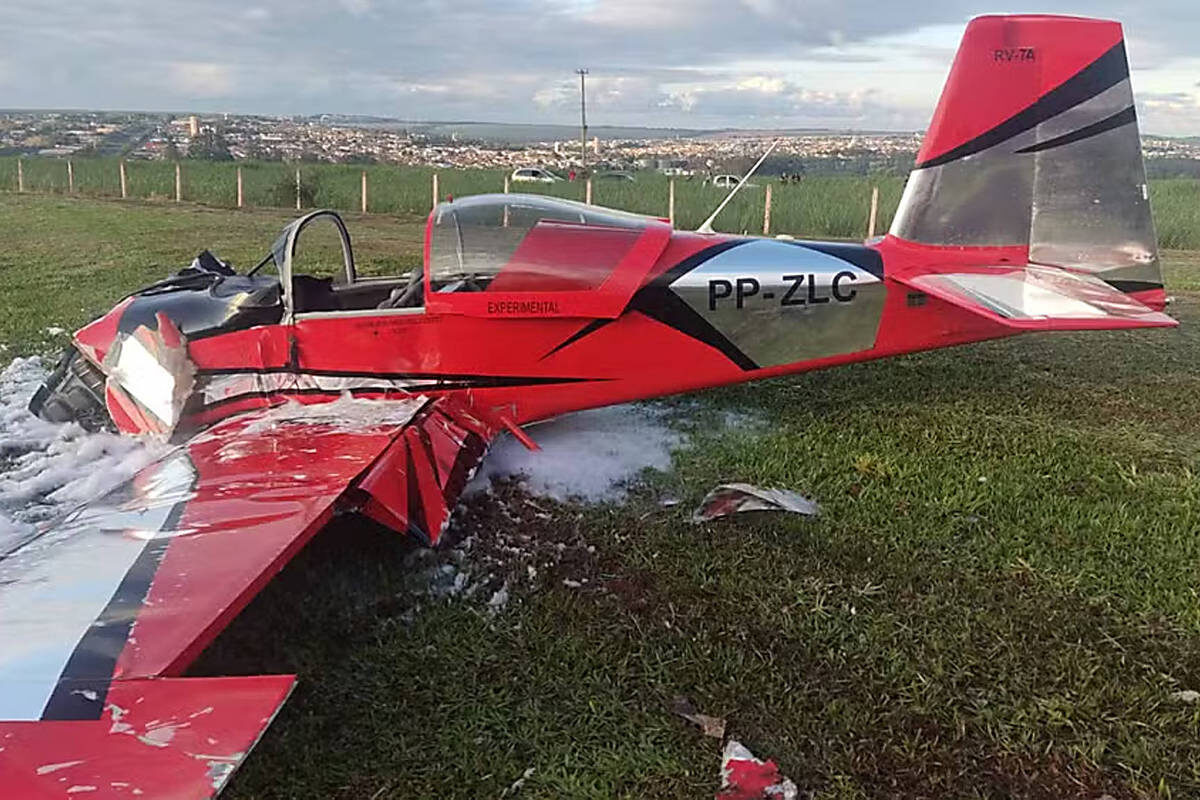 Avião cai em aeroporto particular de Orlândia e deixa dois mortos