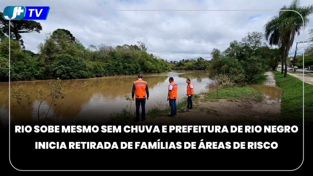 Nível do rio Negro sobe em Mafra e Defesa Civil monitora áreas de risco