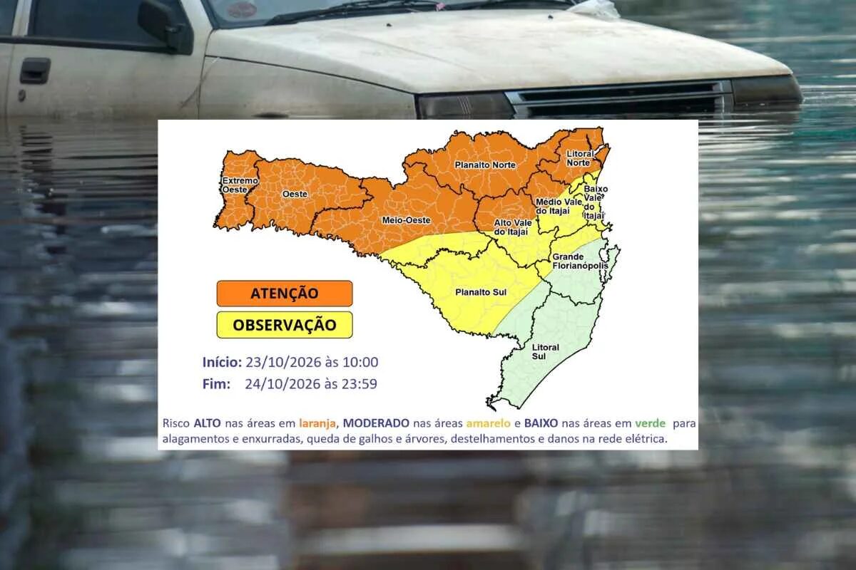 Chuva extrema em Papanduva: acumulado passa de 150 mm e gera alerta