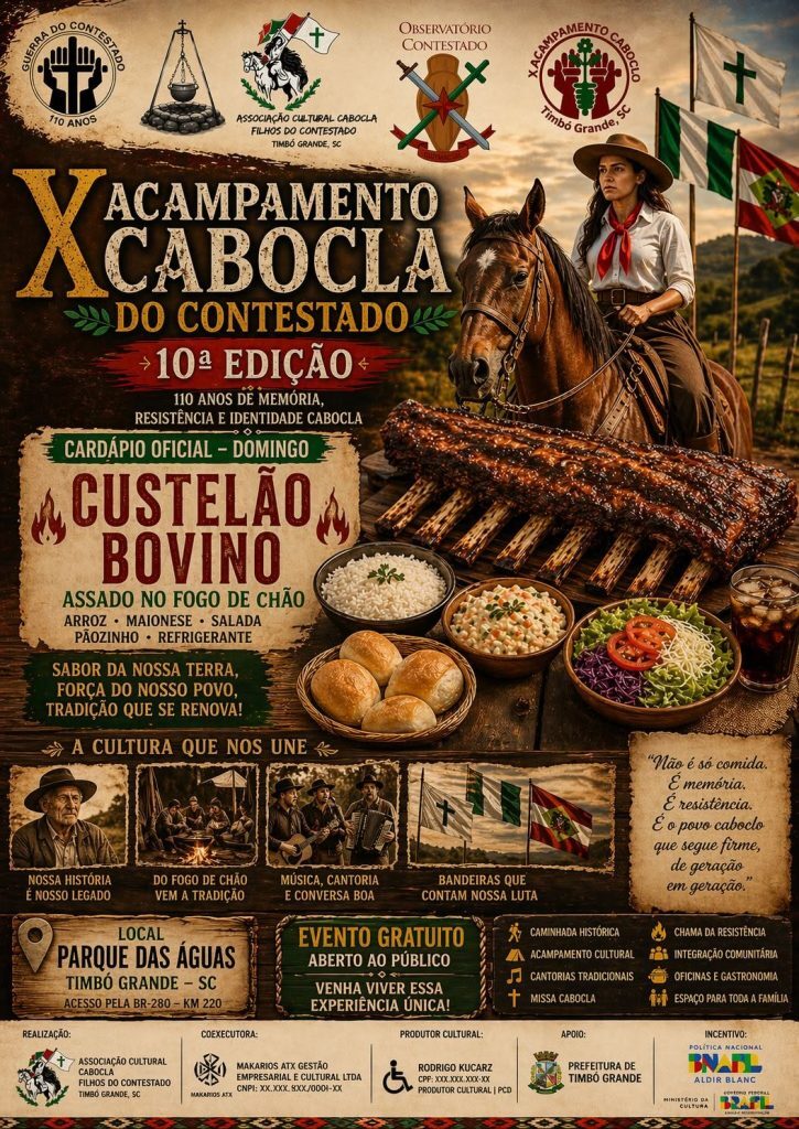 Timbó Grande recebe Festival Caboclo, Acampamento e Caminhada Jorge Matoso em novembro