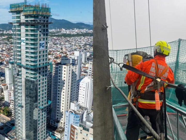 Operário morre após queda de 60 metros em arranha-céu de Balneário Camboriú