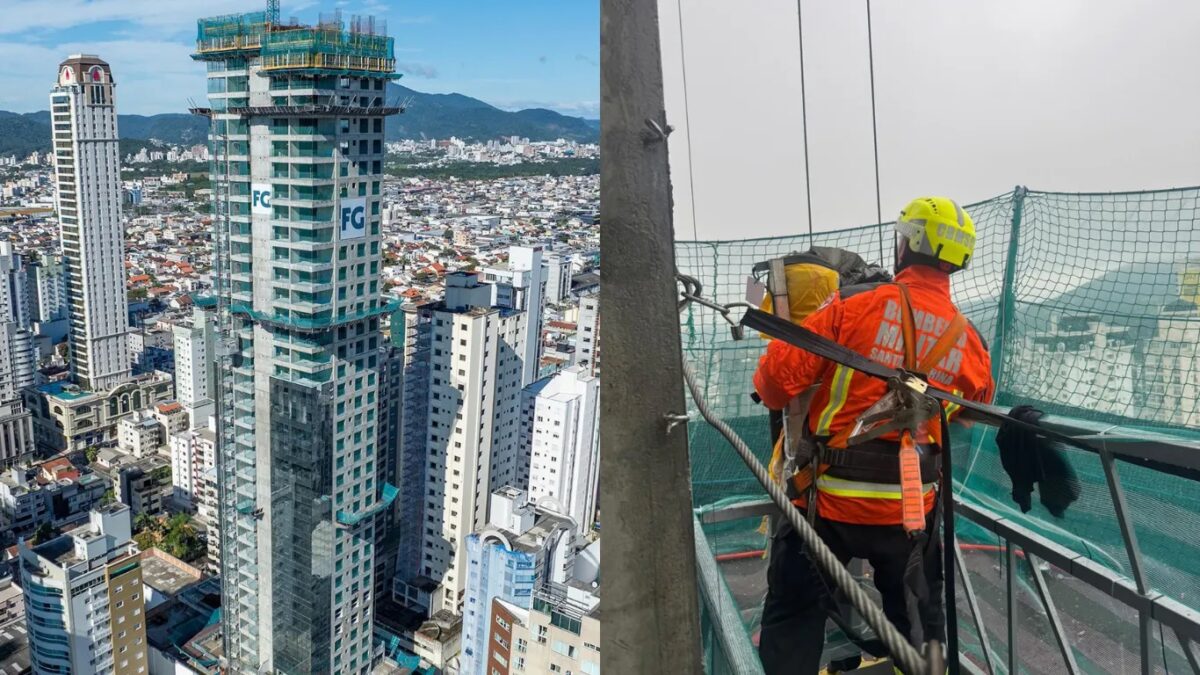Operário morre após queda de 60 metros em arranha-céu de Balneário Camboriú
